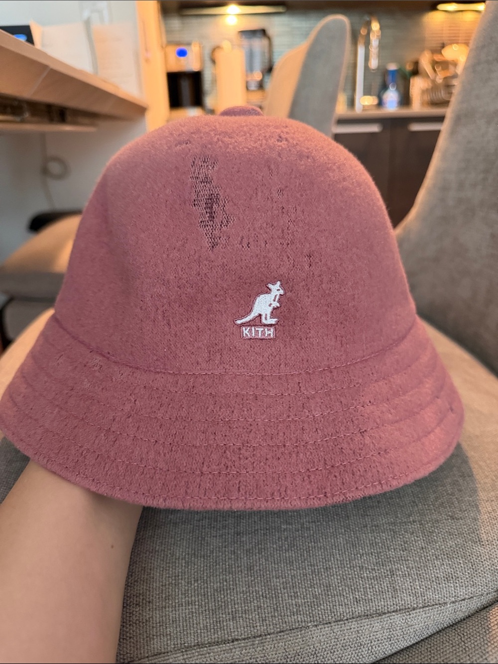 KITH X KANGOL French Clay Pink Wool Bucket hat Size M